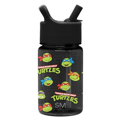 Simple Modern Nickelodeon TMNT Kids Water Bottle Plastic BPA-Free Tritan Cup with Leak Proof Straw Lid | Reusable and Durable for Toddlers, Boys | Summit Collection | 12oz, TMNT Turtles Unite - color: TMNT: Turtles Unite, style: Straw Lid | 12oz