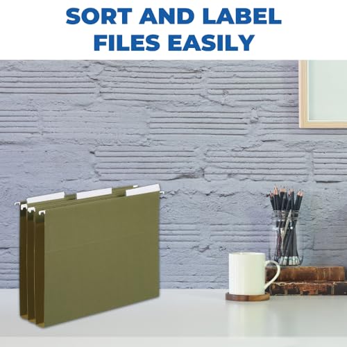 1InTheOffice Clear Hanging Folder Tabs and Inserts, Plastic Clear Tabs and Inserts, File Folder Tabs, 3-1/2" x 5/8", 100/Pack - size: 3 1/2"