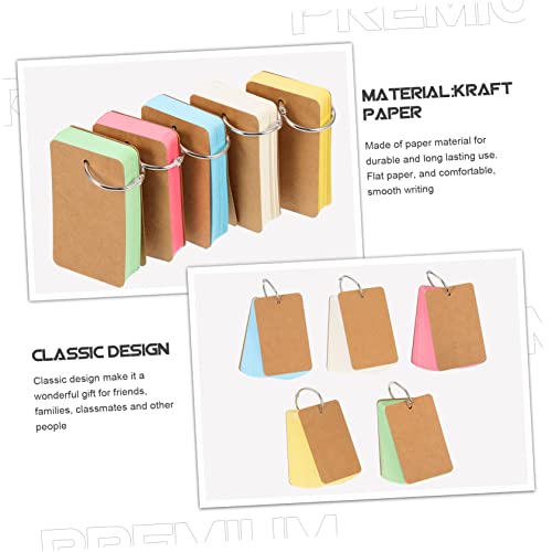 5PCS Blank Flash Cards for DIY Memory and Writing Portable Index Cards Binder Rings Creative Classroom Essentials for Teachers and Students