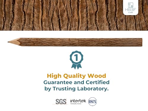 BSIRI Black Pencils Wood Pack of 12 in 7 Inch Tree Bark Wooden Favors in Rustic Twig Pencils Unique Gifts Camping Lumberjack Decorations Party Supplies Novelty Gifts as Natural Pencil - style: 7 Inch long