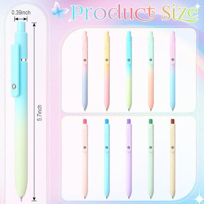 Epakh Gel Pens, 10 Pcs 0.5mm Quick Dry Black Ink Fine Point Smooth Writing Pens High End Series Retractable Aesthetic Ballpoint for Office School Supplies Women Men Gifts(Macaron Color,Classic) - color: Macaron Color, style: Classic