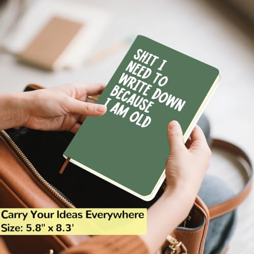 Leather Lined Journal I Need To Write Down Because I Am Old 200 Pages A5 Ruled Journals Notebooks, Funny Notebook Gifts for Women Men Grandpa Grandma, Gag Present for Boss Coworker (5.8 x 8.3) - color: Multi 1716