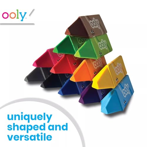 Ooly Jumbo Triangle Crayons for Toddlers Set of 12, Non-Toxic Triangle Shaped Easy to Hold Crayons for Toddler, No Rolling Crayon, Gifts for Kids - style: Jumbo Triangle