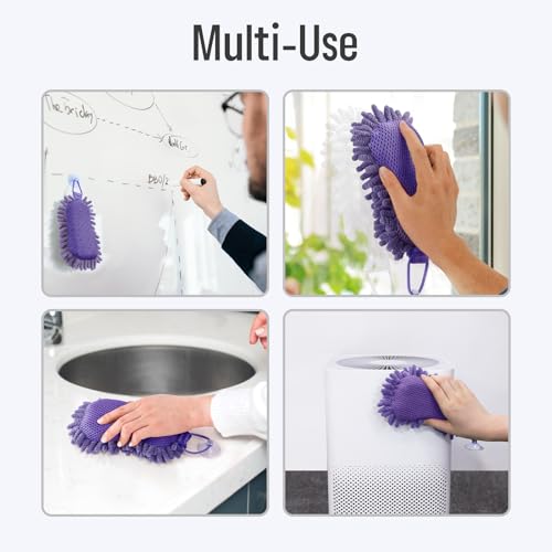 loukin Shag Dry Erase Eraser (3.4 Fl Oz Whiteboard Cleaner Included), Whiteboard Eraser with Suction Cup, Microfiber, Washable, for Classroom, Home and Office Use, Purple - size: Purple