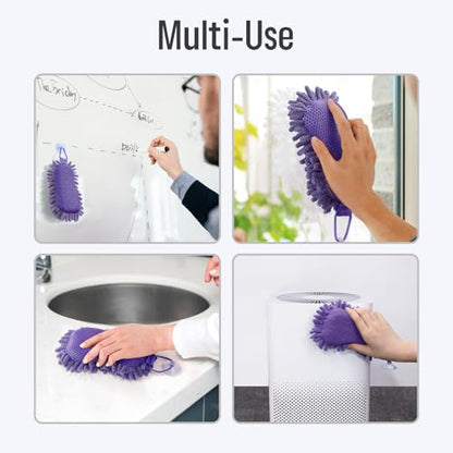 loukin Shag Dry Erase Eraser (3.4 Fl Oz Whiteboard Cleaner Included), Whiteboard Eraser with Suction Cup, Microfiber, Washable, for Classroom, Home and Office Use, Purple - size: Purple