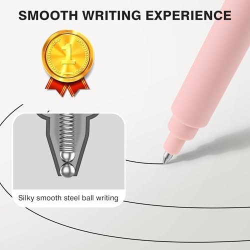 Gel Pens, 6 Pack 0.7mm Fine Point Black Ink Pens with 6 Refills, Quick Dry & No Smear, Smooth Writing Pens for Journaling, School, Office Supplies, Gifts for Women and Men - color: 0.7mm Morandi-Black Ink
