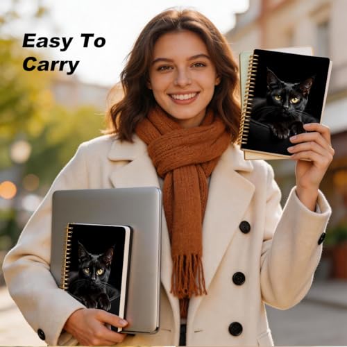 2 Pcs Cat Spiral Notebook, Cute Cats College Ruled Spiral Notebook, Multi Subject Notebooks, 160 Ruled Pages Hardcover Journals for Writing Travel Business Office, Cat Lover Gifts for Women - color: Multicolour 0001