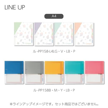 Kokuyo Campus Refillable Notebook, A4 Slim 2 Ring Binder Notebook with 5 Subject Dividers, 100 Sheets Capacity. Suitable for 30 Holes Loose Leaf Paper, Mineral Pistachio Green (Le-PP158-L4LG) - color: Pistachio Green, size: A4