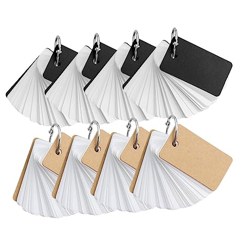8pcs Portable Memory Cards for Travel Blank Flashcards Binder Ring Flash Cards Notecards for Daily Use - size: 7X4CM