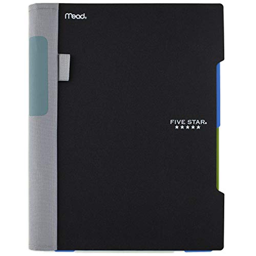 Five Star Advance Spiral Notebook, 2 Subject, College Ruled Paper, 100 Sheets, 9-1/2" x 6", Black (73156) - color: Black