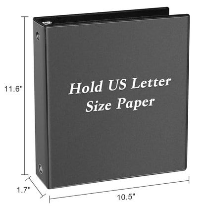 CIXILDTS 1-inch 3 Ring Binder Fit US Letter Size Paper, 1" Slant D Ring Binders, Presentation View Binder with 2 Pocekts, 12-Pack,Black - color: Black, size: 1", style: 12-Pack