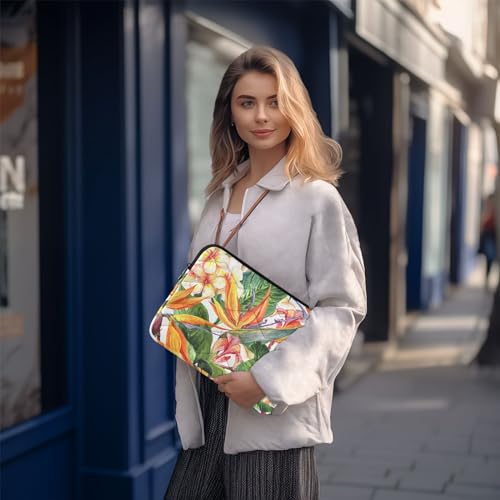 Spring Laptop Sleeve Bird of Paradise Computer Carrying Case Notebook Briefcase Tablet Puffy Cover Durable Waterproof PC Bag for 13.3-14" Pro Air Max - color: Multi-007