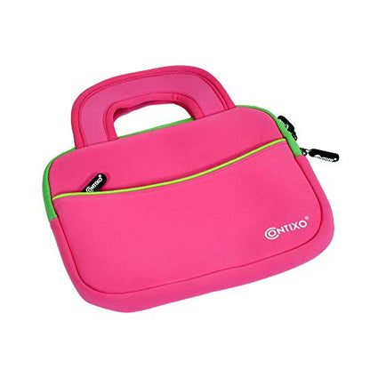 Contixo 7" Tablet Sleeve Bag - Fits 7-8" Kids Tablets, Protective Neoprene Cover with Accessory Pocket, Durable and Lightweight (Pink) - color: Pink