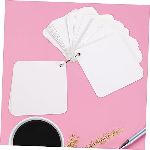 200 Blank Flash Cards with Metal Binder Rings Pre Hole Punched Index Notecards for Studying DIY Note Pads for Home and Office