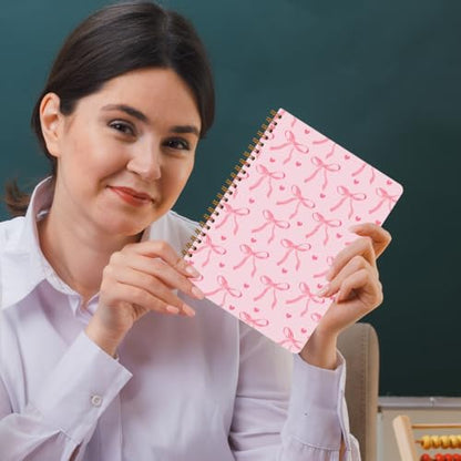 2 Packs Pink Bow Spiral Notebook College Ruled Trendy Notebook Journal Preppy Coquette Stuff Gifts for Women Teen Girls Journals for Writing Journaling Notebooks Office Classroom Supplies - color: Multi 1311