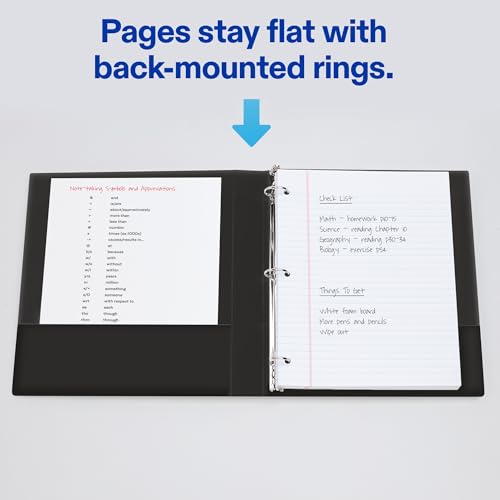 Avery Mini 3 Ring Binder, Holds 5.5" x 8.5" Paper, 1" Round Rings, 175-Sheet Capacity, 1.4 Inch Wide Spine, Label Holder, Black Binders (6-Pack of 27257)