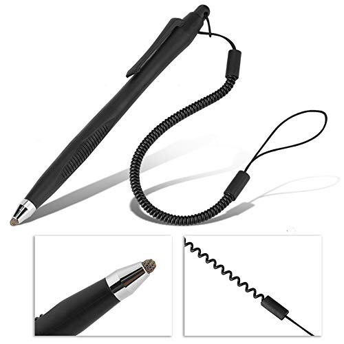 Xiaokeis 2 Pcs Portable Spring Rope Stylus Pen, Scratch Proof Pen with Stylus Tip Touch Pen for Touchscreen, Stylus Pen for Touch Screens Touch Pen for Drawing, Sketching and Note-Taking(Black)