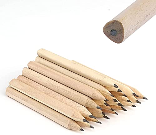 LUTER 24pcs Short Triangular Pencils Mini Wood Pencils Round Pencils Short Wood Pencils Bulk for Preschoolers Toddlers Kindergarten School Home