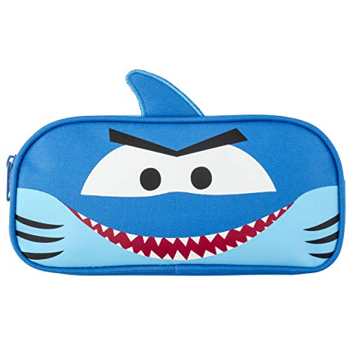 Stephen Joseph Pencil Pouches - Back to School Supplies for Kids - color: Blue Shark