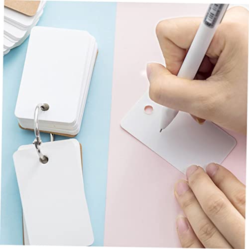 8pcs Blank Flash Cards Binder Rings Loose-Leaf Study Cards for DIY Projects and Creative Learning