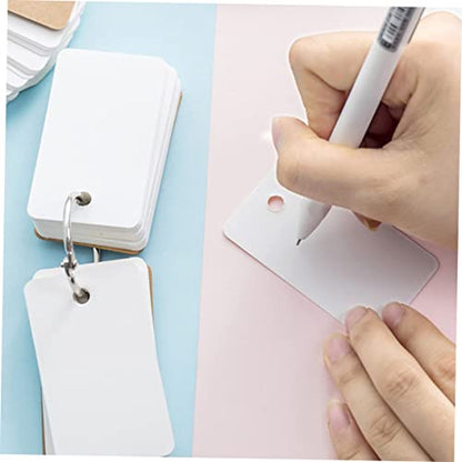 8pcs Blank Flash Cards Binder Rings Loose-Leaf Study Cards for DIY Projects and Creative Learning