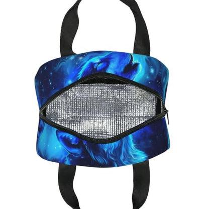 Blue Galaxy Wolf Lunch Box Insulated Meal Bag Lunch Bag Reusable Snack Bag Food Container For Boys Girls Men Women School Work Travel Picnic - color: blue galaxy wolf