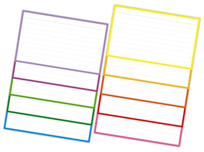 PPAPPAPPIYO 100 Pack 3x5 Ruled Index Cards, Extra Thick 260gsm White Cardstock, Colorful Borders with Ruled Front and Blank Back, Heavyweight Flash Cards for Study, Recipes, and Organization