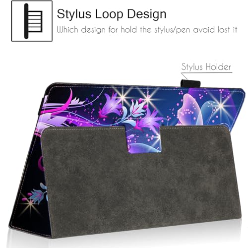 Universal 10 10.1 Inch Android Tablet Case,Slim Folding Stand Cover for All 9"-10.5" Touchscreen Tablet Case with Stylus Pen Holder,Butterfly 02 - color: Butterfly 02