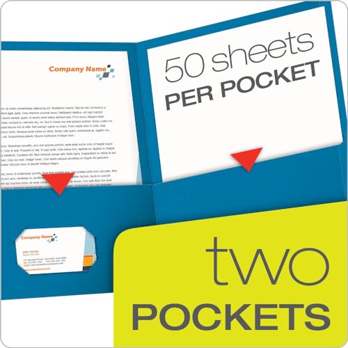 Oxford Twin-Pocket Folders, Textured Paper, Letter Size, Light Blue, Holds 100 Sheets, Box of 25 (57501EE) - color: Light Blue, size: 25 Count (Pack of 1)