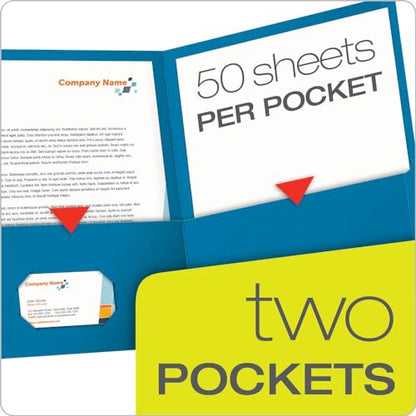 Oxford Twin-Pocket Folders, Textured Paper, Letter Size, Light Blue, Holds 100 Sheets, Box of 25 (57501EE) - color: Light Blue, size: 25 Count (Pack of 1)