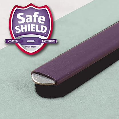 Smead End Tab Pressboard Fastener File Folder with SafeSHIELD, 2 Fasteners, 2" Expansion, Letter Size, Gray, Green, 25 Count, 34715 - size: 2" Expansion
