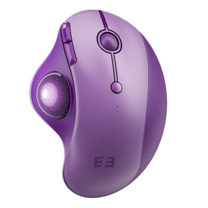 seenda Wireless Trackball Mouse, Ergonomic Bluetooth Rollerball Mouse Rechargeable, 3 Device Connection Optical Mice Adjustable DPI Thumb Control Mice Compatible for PC/Laptop/Windows/Mac - Purple - color: Purple