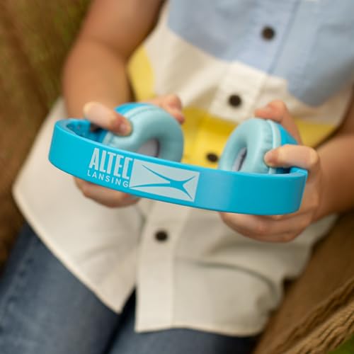 Altec Lansing - Kid Safe 2-in-1 Bluetooth Headphones, Safe Volume Limiting, Foldable Design, Enjoy Audio and Protect Your Child's Hearing (Blue) - color: Blue