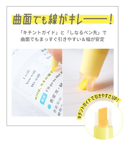 PILOT KIRE-NA Highlighter Set, Pastel 5 Colors, Chisel and Fine Tip, Quick-Dry Pigment Ink, SKIW-1-5C2 - color: Set of 5 pails