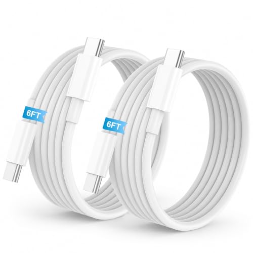 2Pack 6FT 60W USB C to USB C Cable for iPhone 17 16 Fast Charging Cable, USB-C to Type C Charger Cord for Apple 17/16/15/Pro Max, 17e/17Air, for iPad Pro/Air/Mini for MacBook Pro/Air - size: 6ft+6ft