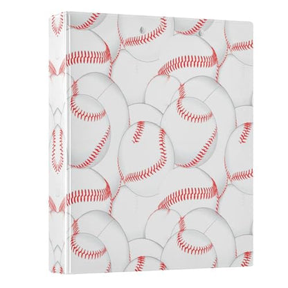 3 Ring Binder with Clipboard, D Rings Holds 200 Sheets, Heavy Duty Binders Folder for School Office, Waterproof PVC Cover with 3 Interior Clear Pockets, Baseball Stitches