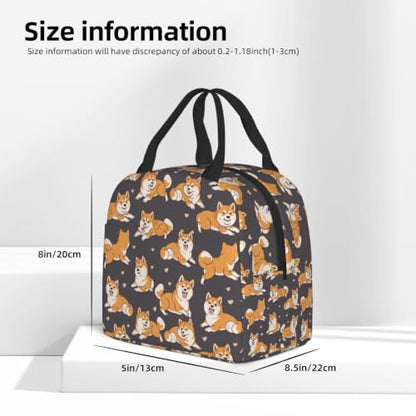 Shiba Inu Brown Lunch Box - Insulated Lunch Bags for Kids Boys Girls Reusable Lunch Tote Bags, Perfect for School/Camping/Hiking/Picnic/Beach/Travel - color: Brown