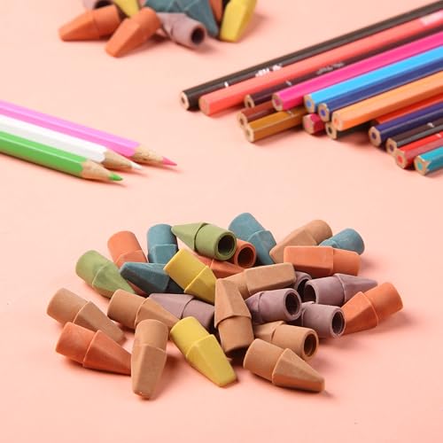 Mr. Pen- Pencil Top Erasers, 120 Pack, Folk Festival Colors | Latex-Free & No Smudge Pencil Eraser Tops - color: Folk Festival, size: 120 Pack