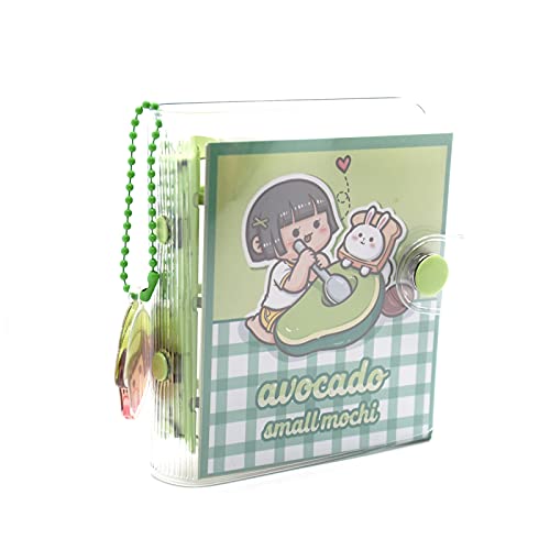 Mini Transparent Binder Notebooks with Keychain, Soft Plastic PVC 3 Round Rings Binder Planner Cover Notebook Protector with Inner Papers