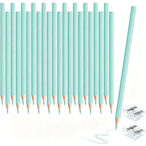 24 PCS Macaron Blue Colored Pencils Pre Sharpened Pencil 2 HB - Ideal for Checking, Grading, Tests & Office/School Supplies - color: cuteblue