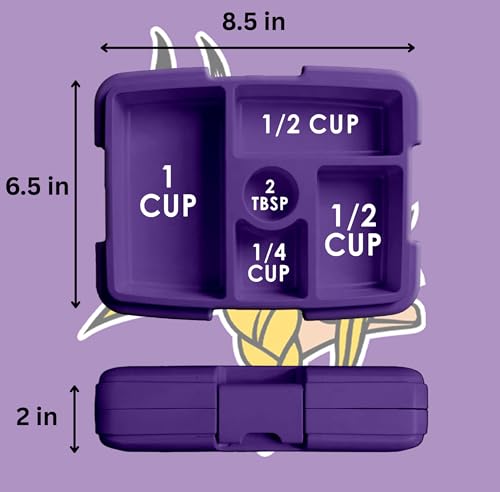 FOCO NFL Unisex-Adult Officially Licensed 2-Tone Big Logo Team Color Football Leak Proof 5 Compartment Bento Lunch Box - Minnesota Vikings - color: Minnesota Vikings