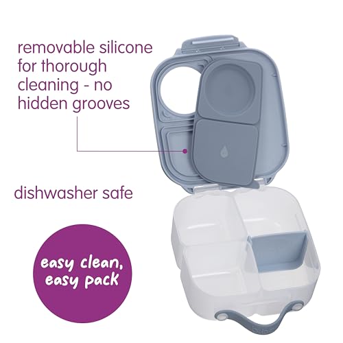 b.box Mini Lunch Box Kids | 4.25 Cup Leak Proof Bento Box for Kids Ages 3+ | 3 Compartment Snack Containers, School Lunch Container, Dishwasher Safe, BPA-Free, PFAS-Free - Chill Out - color: Chill Out, size: 1-pack