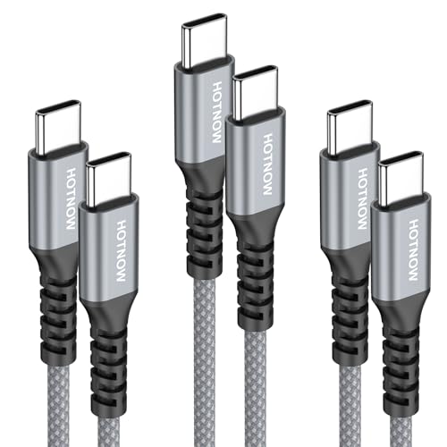 USB C to USB C Cable, 3FT 3 Pack,Type C to C Cable Fast Charging 65W Charger Cord for iPhone 17 16 15 Pro Max, Samsung Galaxy S25 S24 S23 S22, Pixel, iPad Pro, MacBook Pro/Air and Power Bank - color: Grey+White, size: 3FT