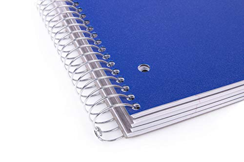 Mintra Office Durable Spiral Notebooks, 5 Subject (Blue, College Ruled 1pk) - color: Blue, size: College Ruled 1pk