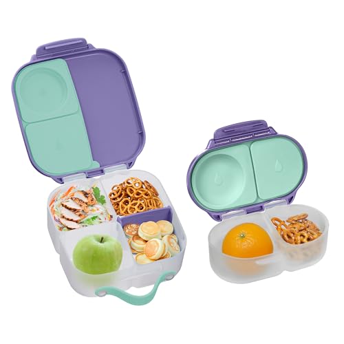 b.box Mini Lunch Box + Snack Containers for Kids 2-Pack - 4.25 + 1.75 Cups, Leakproof Bento Box for Kids, Lunch Containers for School, Dishwasher Safe, BPA Free, PFAS Free, Ages 3+ - Lilac Pop - color: Lilac Pop