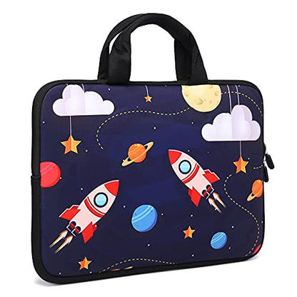 Universal 7-9 inch Tablet Sleeve Ultra-Portable, Neoprene Carrying Sleeve Case Bag Compatible with 7" 8" 8.5" 8.9" 9" Apple iPad mini, Samsung, Google, HP, Acer (Cool Rocket) - color: Cool Rocket