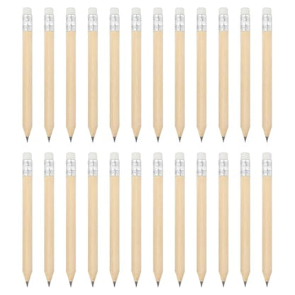 PATIKIL Half Golf Pencils Bulk, 48 Pack Pre-Sharpened Short Round Wooden Pencils Mini HB Graphite Woodcase Pencil with White Eraser for Classroom Office Writing Supplies