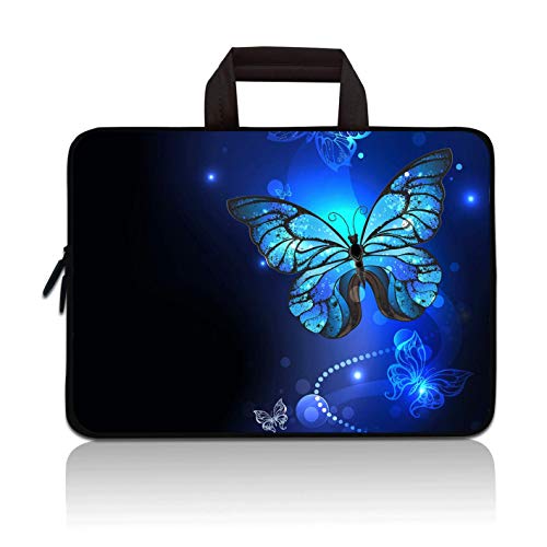 11 11.6 12 12.1 12.5 inch Laptop Carrying Bag Chromebook Case Notebook Ultrabook Bag Tablet Cover Neoprene Sleeve Fit Apple MacBook Air Samsung Acer HP DELL Lenovo Asus (Blue Butterfly) - color: Blue Butterfly