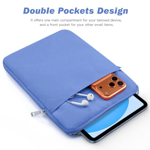 Dadanism 9-11" Tablet Sleeve Bag Carrying Case for iPad (A16) 11th Gen 11", iPad 10th Gen 10.9" Air 5/4, iPad Air/Pro 11", iPad 9/8/7th 10.2", Galaxy Tab A11+ Plus 11"/S9 FE, Tab M11 11", Periwinkle - color: Periwinkle, size: 9-11 inch