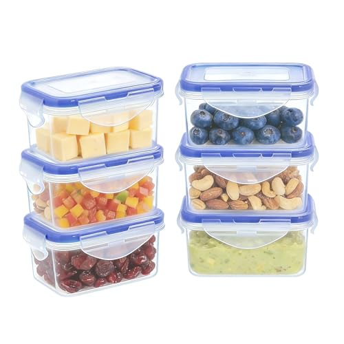 KIGI Multi-Pack Small Plastic Food Storage Containers Set, BPA-Free Plastic, Airtight Lids, Leakproof for Meal Prep, Snack & Lunch, Mini Bento Box, 6 oz / 0.75 Cup, 12 Piece Set - size: 0.75 cup (12-Piece)